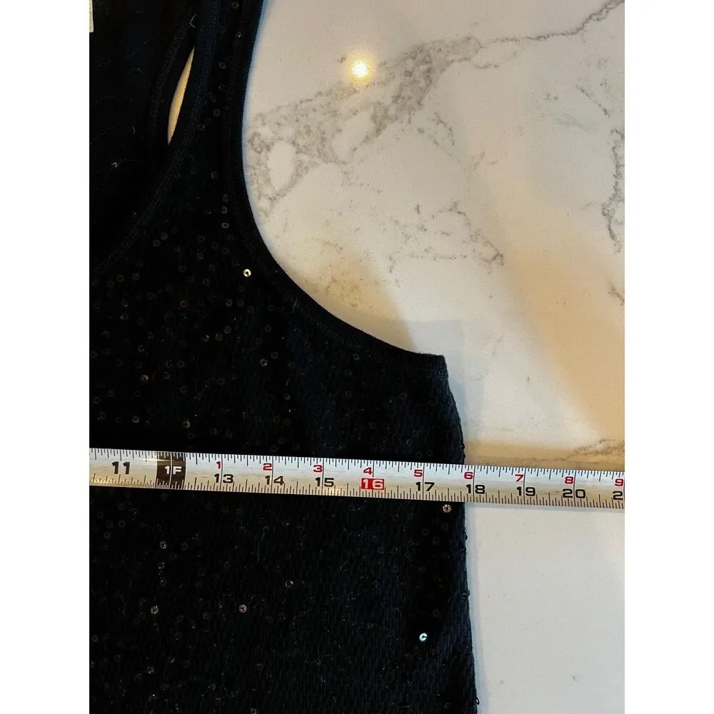 Ralph Lauren Denim & Supply Black Sequin Racerback Tank Dress Size Small - Picture 8 of 8